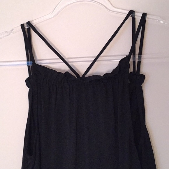 BCBG strappy ruffle bottom black dress - Picture 5 of 7